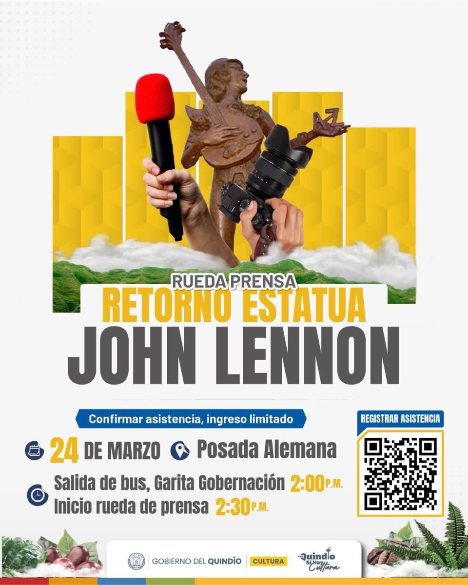 Gobierno Por y Para La gente recuperó Estatua de John Lennon del maestro Rodrigo Arenas Betancourt